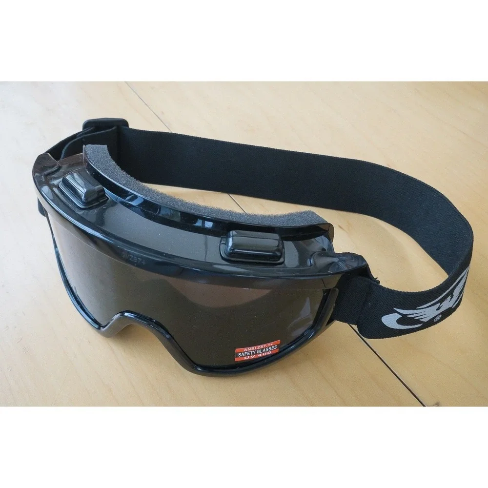 Global Vision Safety Goggles Unisex OSFM Black UV400 Anti-Fog ANSI Z87.1+ Poly